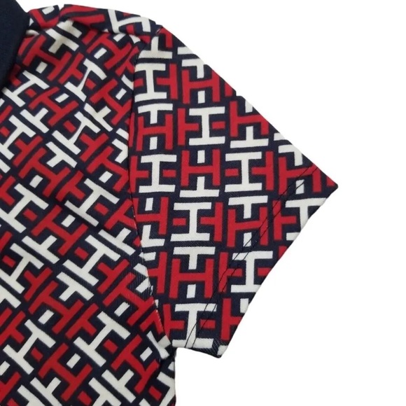 Tommy Hilfiger Women's Front Zip Printed Polo Shirt Size M - Picture 3 of 12